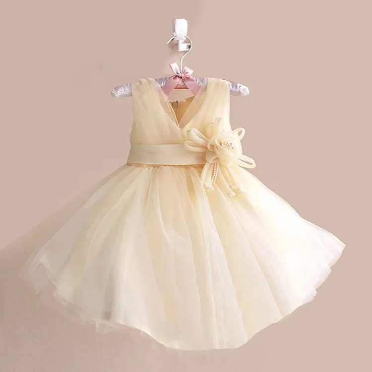 2015 Free shipping sleeveless flower girl dancing dress party baby girl christening dress kids baby birthday Christmas dresses