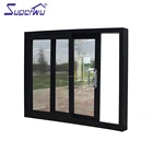 Commercial system black curved aluminium sliding window