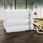Custom logo embroidery towels bath set luxury hotel white 100 cotton in Guangzhou