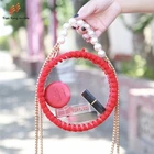 Colorful fancy crochet cloth yarn crochet hand knitting lady's bag