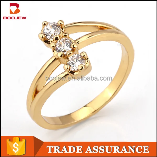 in guangzhou 18 k gold color copper brass cz diamond rings for