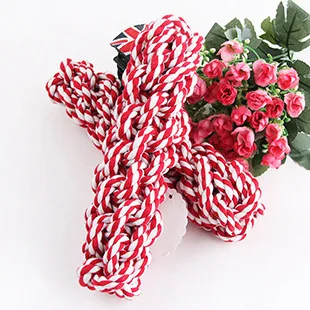 Yiwu factory wholesale pet dog toy double knot knot cotton rope m 23cm 55g can be mixed batch