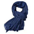 Hot Sale Modal Pure-Color Scarf Men's Cappa Tassels Pleated Scarf