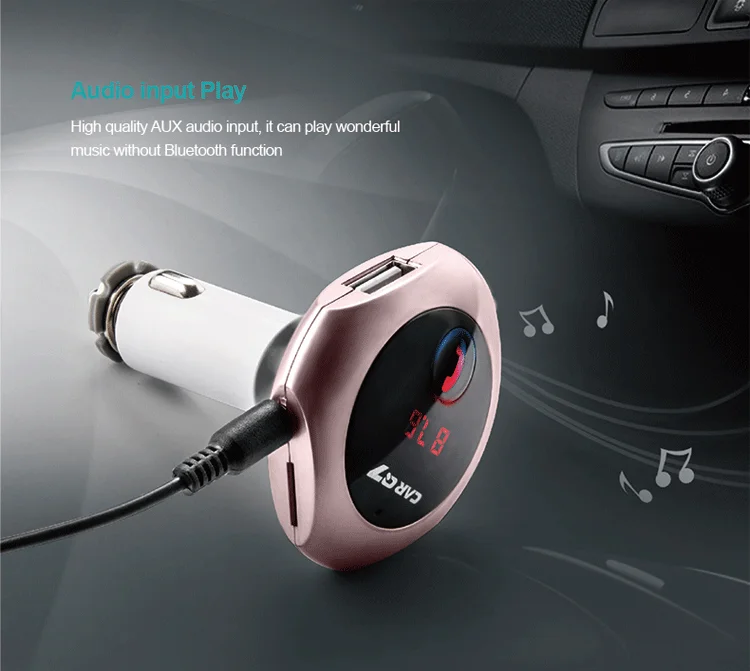 GXYKIT Bluetooth Hands Free Q7 car MP3 Player Kit Wireless car FM Transmitter support SD/TF Card Car USB charger - ANKUX.COM