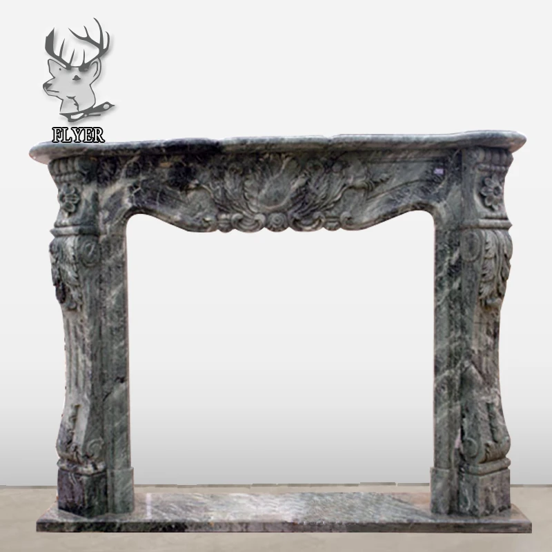 Black color marble fireplace mantel for sale