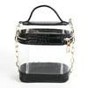 custom private label clear transparent vinyl pvc leather zipper cosmetic case makeup bag for ladies