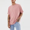 Wholesale fashion plain style organic cotton oversized fit t-shirt with crew neck in pink