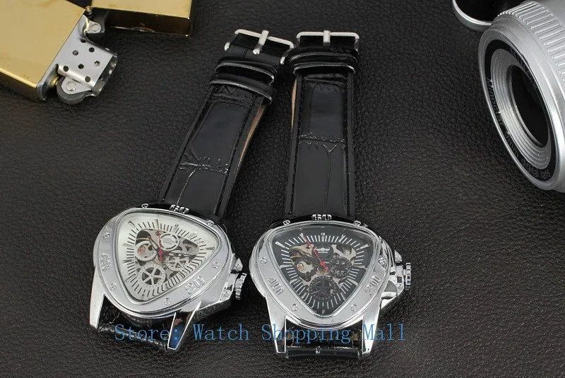 New Mens Watch Top Brand Luury Skeleton Hollow Automatic Mechanical Leather Strap Watch Men Reloj Hombre 5911K