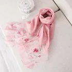 Fashion silk versatile embroidery silk scarf scarf wool lady customization and wholesale