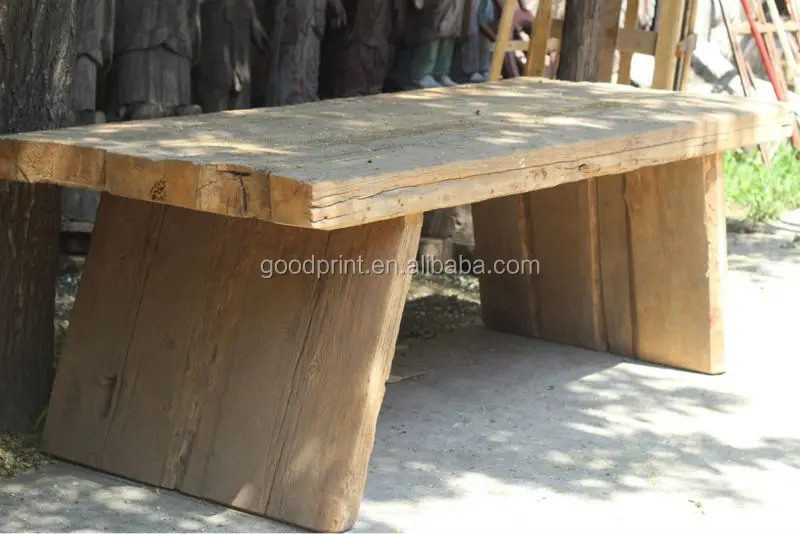 Vintage Reclaimed Solid Wood Bleached Natural Dining Table(SC6311)