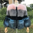 Fashion New Style Whole Skin Latest Design Women's Lovely Pink Fox Fur Coat