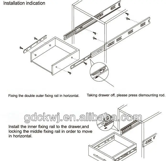 guangzhou factory wholesale ball bearing telescopic kitchen cabinet drawer slide parts channel drawer slide