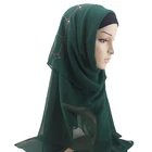 Cosum line chiffon scarf new design plain lace shawl cotton viscose diamond muslim scarves hijabs