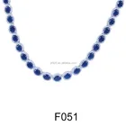 silver deep bule bead elegant fashion necklace 2015