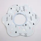 Blue printed cotton washable waterproof 360 baby scarf teething bib kids in stocks