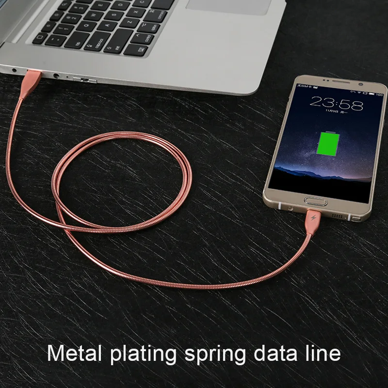 Hot sale Wholesale price high quality Metal Spring Fast Charging Sync Data Cable Zinc Alloy Micro USB Cable - ANKUX.COM