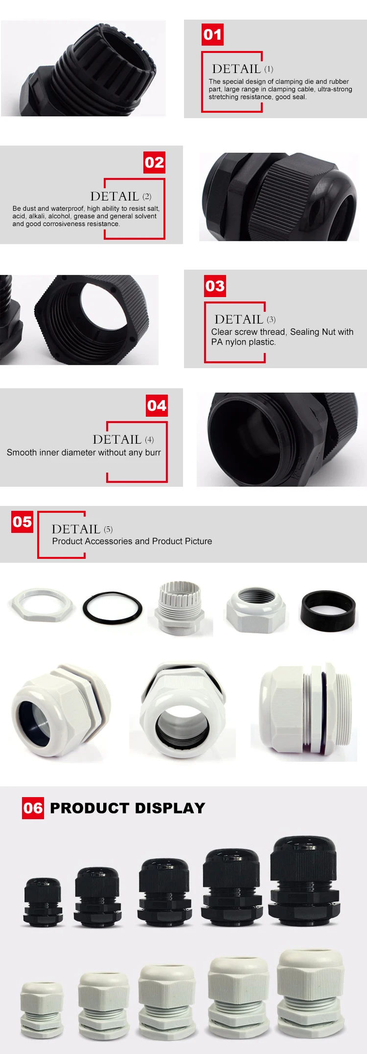 plastic cable gland m10