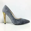 Black and grey shiny star point golden heel ladies heels women dress shoes office lady shoes