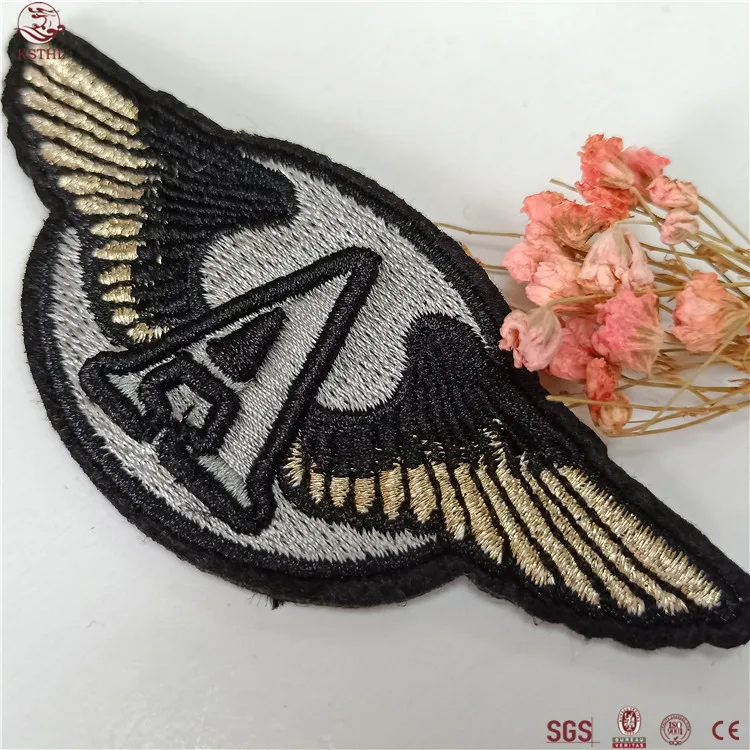 Customized Shape Colorful Embroidery Backing Small Woven Transfer Patch