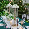 Tall Crystal Metal Vase Flower Stand Holder Wedding Centerpiece Chandelier for Reception Tables Wedding Supplies