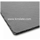 Low Price Factory Direct Natural Edge 25*25*0.5cm Oiled Rectangle Black Slate Plate Stone Plate Slate Tableware With Eva Feet