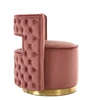 M38 Swivel button Tufted wood sofa Noble Luxury Gold Velvet club chair