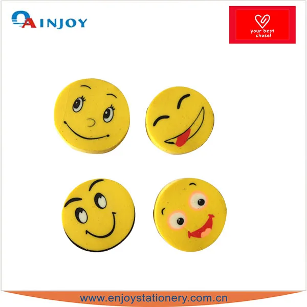 smiling face shaped eraser