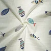 Wholesale double layer woven blue fish cotton printed muslin swaddle baby fabric cotton animal