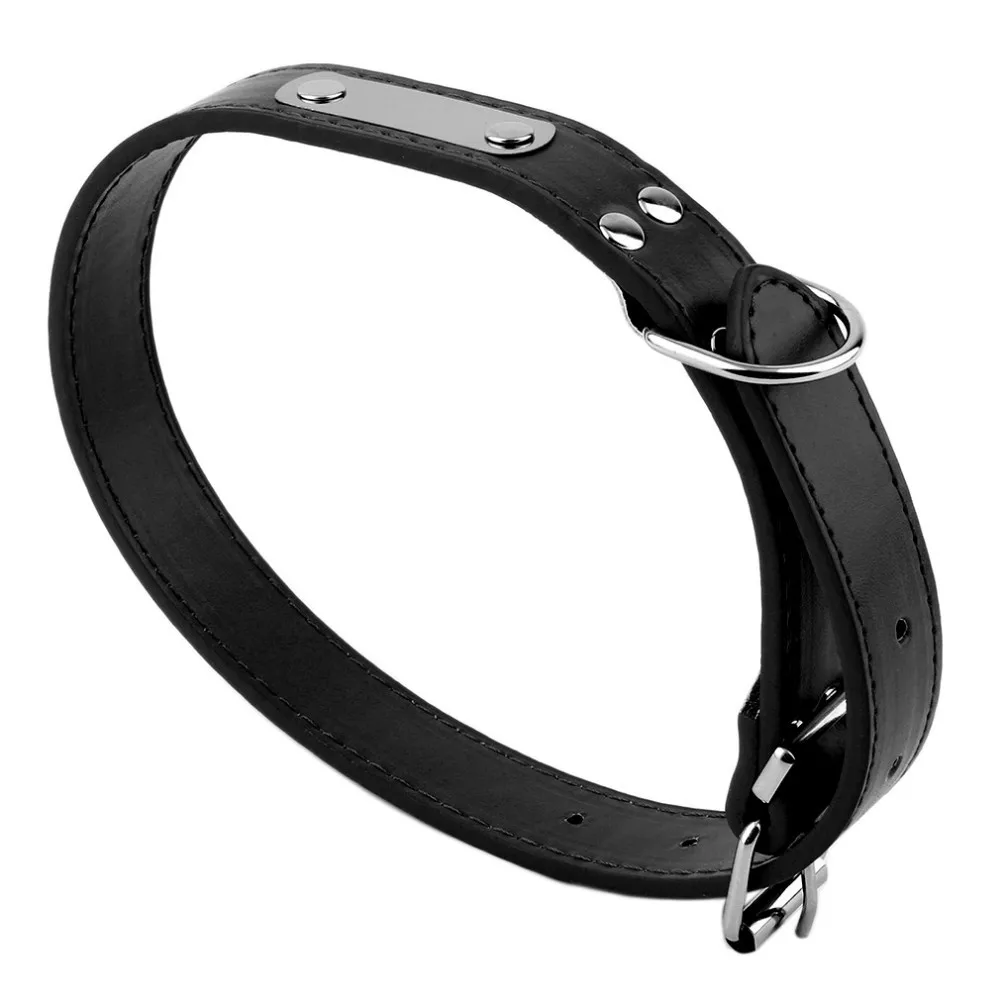 1 pcs PU Leather Dog Pet Cat Puppy Collar Neck Buckle Adjustable Safety Belt