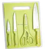 6PCS color pp handle stainless steel kitchen knife set with chopping board