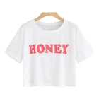 Wholesale Custom Printing Ladies Crop Top T Shirt Women