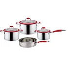 happy call encapsulated bottom cookware kitchenware set stainless steel with color soft touch handle