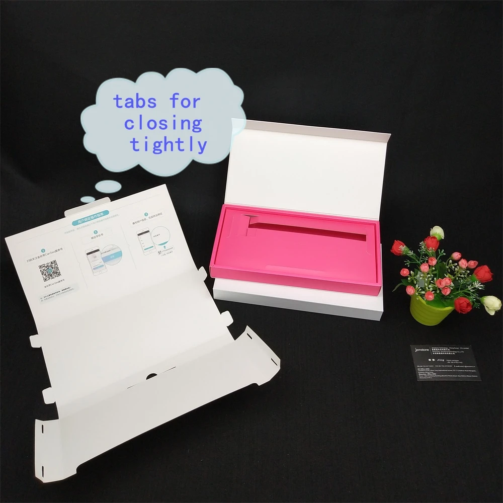 printing with paper insert white cardboard magnetic gift box