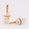 Gold plated BFA banana Transparent Cover Audio Banana Plug 4MM Banana connector for speaker cable without logo