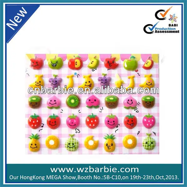 personalized colorful fruit,various animal 3d puffy stickers