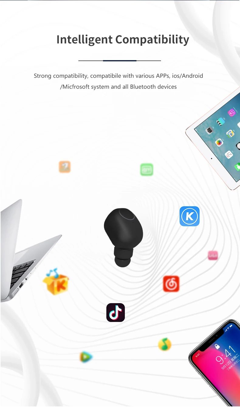 V5.0 Speaker Tws Earbuds,Wireless Headphone,Smallest Bluetooth Headset - ANKUX.COM