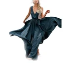 Women Summer Lace Patchwork Sexy Beach Long Dress Casual Female Solid Sleeveless Holiday Cotton Maxi Dress