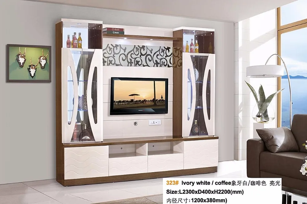 China Home Goods White And Coffee Color Tv Stands Wooden Glass Tv Showcase Designs For Hall Buy Lcd Tv Showcase Designs For Hall Modern Tv Stand