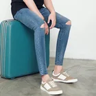 blue ripped skinny mens denim jeans pants