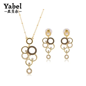 dubai gold jewelry crystal set