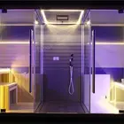 2017 Best seller new design multifunctional rectangle hemlock/finland wood sauna and steam combined room