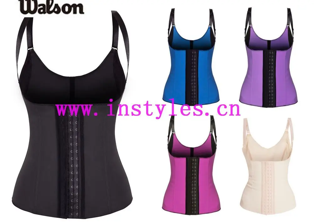 100% Late walson s-6l Sey Steel Boned Lace up Satin Heavy Lacing Shaper Corset Halter Neck Basques wholesale