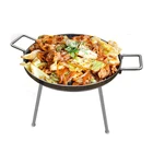Wholesale stainless steel Spain seafood paella pan big cooking pot with two handle