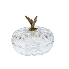 Funny Crystal glass Decorative jewelry box With Brass lid
