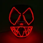 Diy Glowing Jagged Mask Easter Day Decor Led Strip Scary Clown Mask Festival Novelty Favors EL Cold Light Evil Mask Music Active