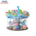 Playground outdoor 12 seats amusement park rides kids carousel with light and music for sale