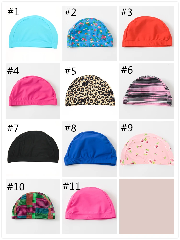 Men's and women's universal solid color swimming cap polyamide fabric soft and comfortable swimming cap