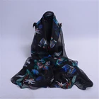 custom made hot black chiffon thin women scarf muslim hijab