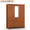 Foshan factory price classic mdf wooden closet wardrobe bedroom 3 door almirah design with mirror