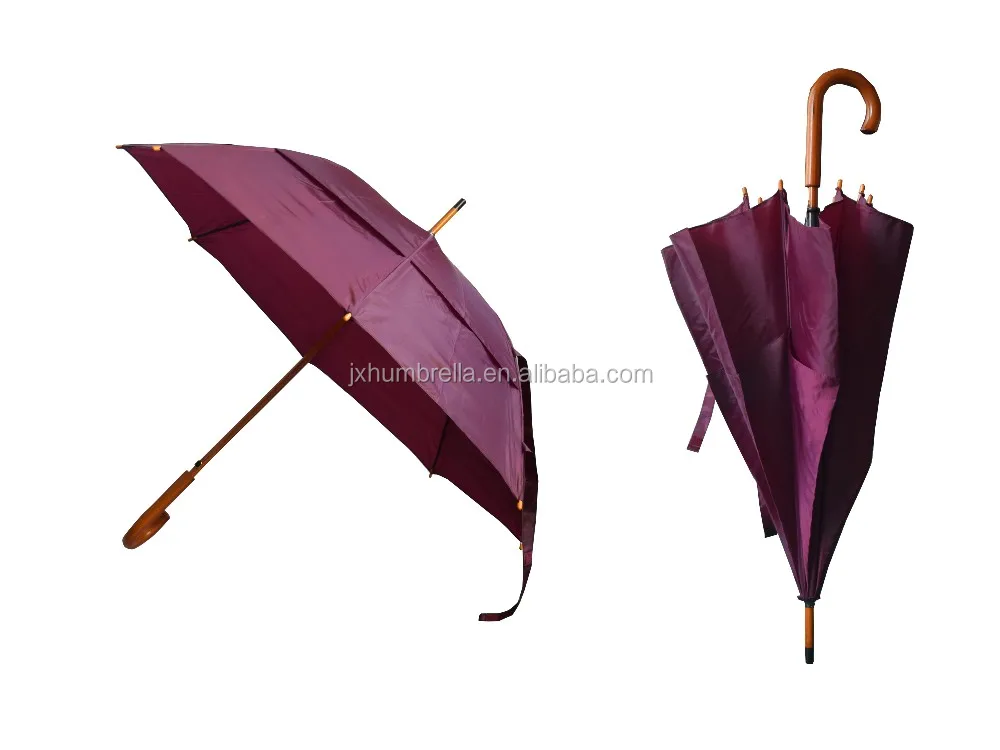 automatic wooden umbrella wooden handle for promotion